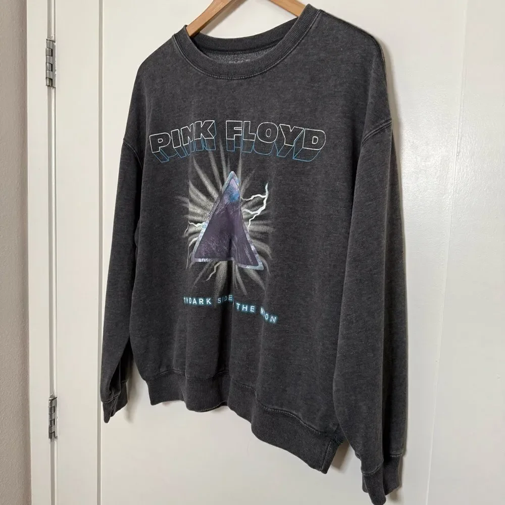 Pink Floyd Sweatshirt Adult Unisex Sz L Gray Dark Side Of The Moon Rock Band